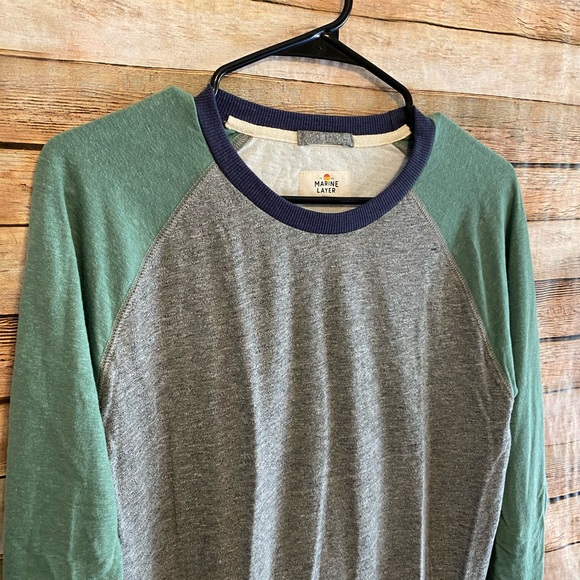 NWOT Marine Layer Double Knit LS Baseball Raglan - Picture 2 of 6